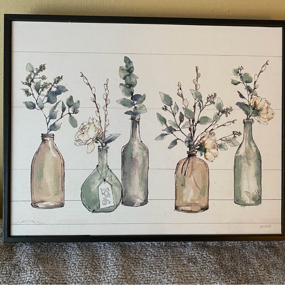 Wall Art - Bottles/Plant on Canvas